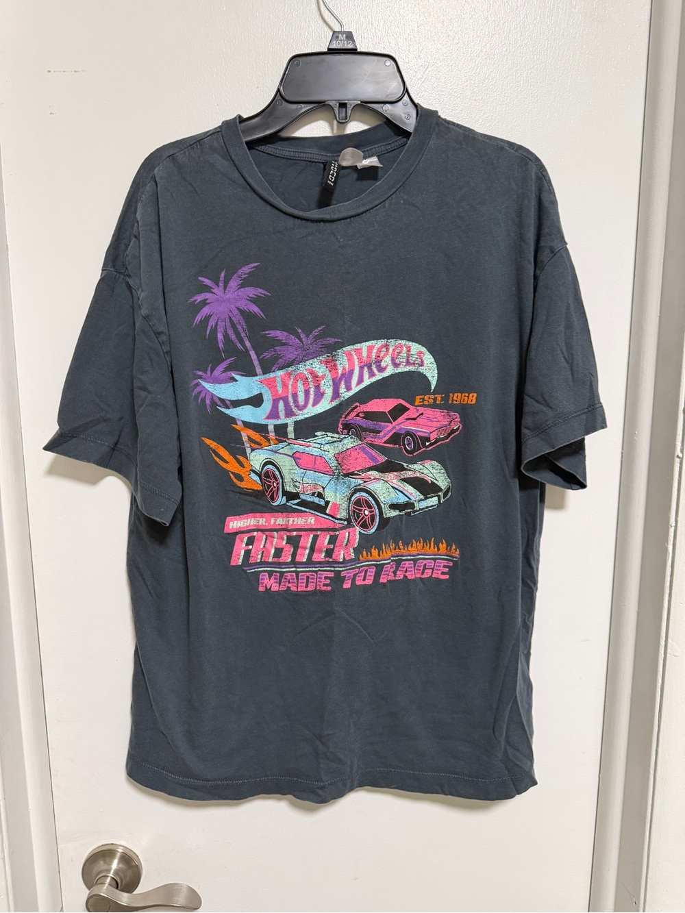 Divided Black Short-Sleeve Hot Wheels Graphic Tee with Neon Accents